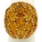 18K Yellow Gold 19 ctw Oval & Round Citrine Large Dome Cluster Cocktail Ring