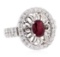 1.78 ctw Ruby And Diamond Ring - 14KT White Gold