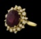 8.91 ctw Ruby and Diamond Ring - 14KT Yellow Gold
