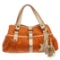 Celine Orange Canvas Leather Shoulder Bag