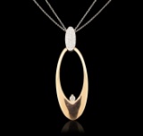 14KT Two Tone Gold 0.62 ctw Diamond Pendant with Chain