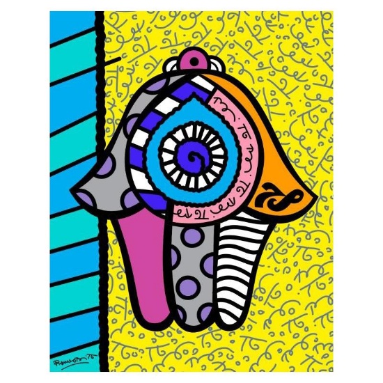 Hamsa Yellow Down by Britto, Romero