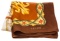 Celine Brown Gold Silk Scarf Cheetah