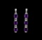 Crayola 15.60 ctw Amethyst and White Sapphire Earrings - .925 Silver