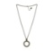 Crystal Pave Circle Pendant Necklace - Silver