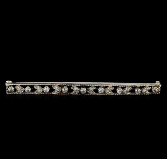 0.42 ctw Diamond Brooch - Platinum