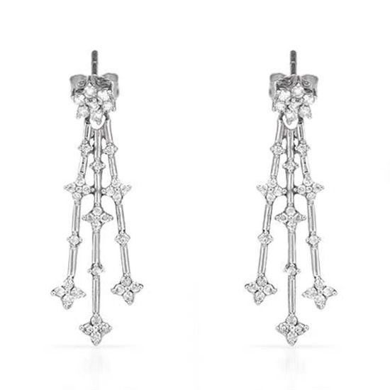 14k White Gold 0.50CTW Diamond Earrings, (I1-I2/G-H)