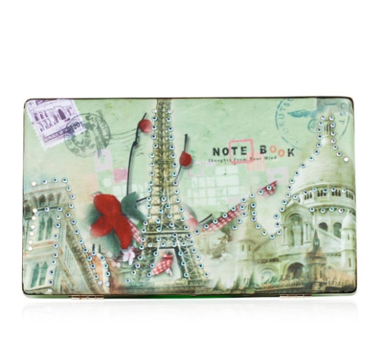 Neon Green Scenic Textured Clutch
