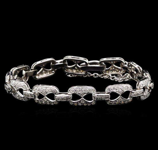 3.05 ctw Diamond Bracelet - 14KT White Gold