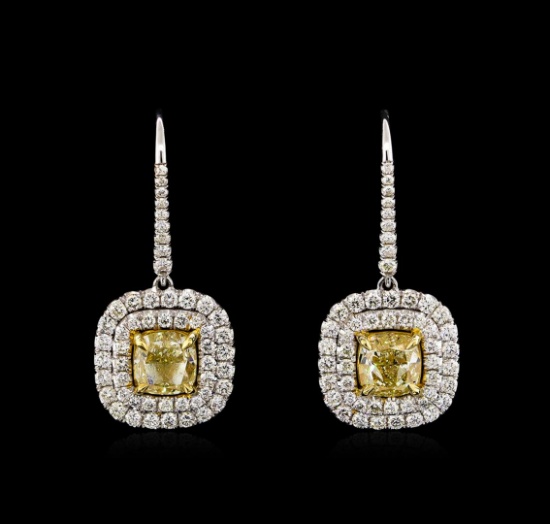 18KT Two-Tone Gold 5.81 ctw Diamond Earrings