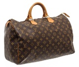 Louis Vuitton Monogram Canvas Leather Speedy 40 cm Bag