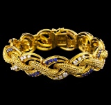 2.47 ctw Tanzanite and Diamond Bracelet - 14KT Yellow Gold