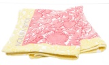 Louis Vuitton Pink Yellow White Floral Cotton Beach Towel