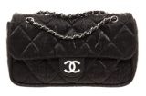 Chanel Black Nylon Flap Shoulder Bag