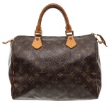 Louis Vuitton Monogram Canvas Leather Speedy 30 cm Bag