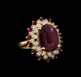 14KT Yellow Gold 12.78 ctw Ruby and Diamond Ring