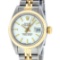 Rolex Ladies 2 Tone 14K White Index Fluted Datejust Wristwatch