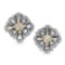 18k Two Tone Gold  6.31CTW Diamond and Sliced Dia Earrings