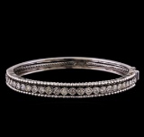 2.30 ctw Diamond Bangle Bracelet - 14KT White Gold