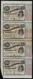 Uncut Sheet of (4) State of Louisiana Baby Bond Obsolete Notes