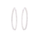 4.20 ctw Diamond Earrings - 14KT White Gold