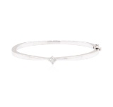 0.20 ctw Diamond Bangle Bracelet - 14KT White Gold