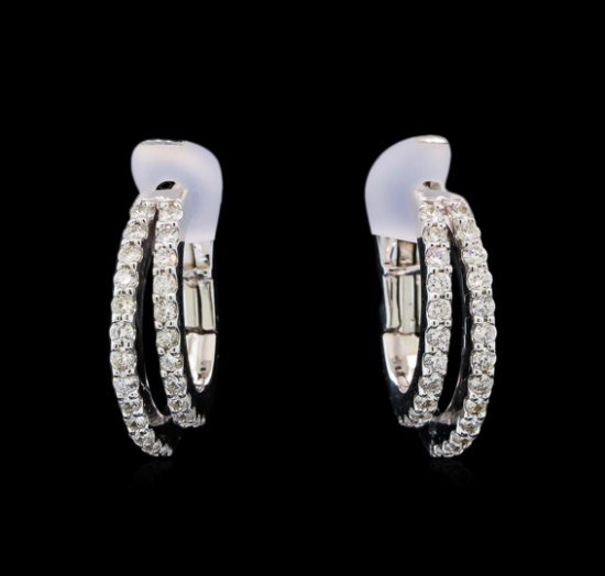 0.57 ctw Diamond Earrings - 14KT White Gold