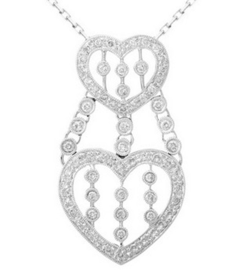 18k White Gold 0.70CTW Diamond Pendant, (SI3-I1/H-I)