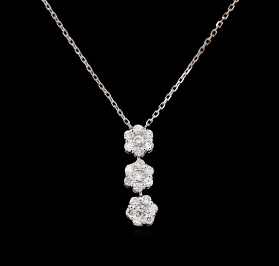 0.80 ctw Diamond Pendant - 14KT White Gold