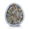 14k White Gold  2.58CTW Diamond and Multicolor Dia Pendant