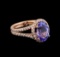 4.01 ctw Tanzanite and Diamond Ring - 14KT Rose Gold