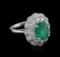 14KT White Gold 2.23 ctw Emerald and Diamond Ring