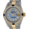 Rolex Ladies 2 Tone Blue Mother Of Pearl Diamond & Sapphire Datejust