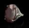 SILVER 25.36 ctw Corundum and Topaz Ring