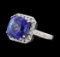 8.00 ctw Tanzanite and Diamond Ring - 14KT White Gold