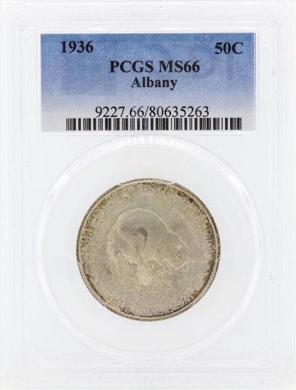 1936 Albany New York Commemorative Half Dollar Coin PCGS MS66