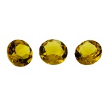 3.51 ctw.Natural Round Cut Citrine Quartz Parcel of Three