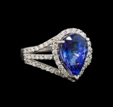 18KT White Gold 4.42 ctw Tanzanite and Diamond Ring