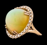 20.70 ctw Opal and Diamond Ring - 14KT Rose Gold