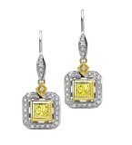 18k Two Tone Gold 1.22CTW Diamond Earrings, (VS1 /VS1-VS2/G-H)