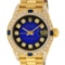 Rolex Ladies 18K Yellow Gold Blue Vignette Diamond And Sapphire President Wristw