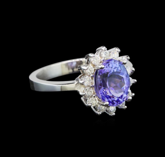 14KT White Gold 2.27 ctw Tanzanite and Diamond Ring