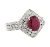 6.56 ctw Ruby and Diamond Ring - 14KT White Gold