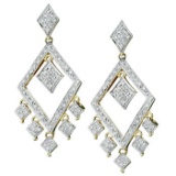 14k Yellow Gold 1.00CTW Diamond Earrings, (I1-I2/H-I)