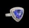 18KT White Gold 5.22 ctw Tanzanite and Diamond Ring