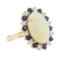 4.80 ctw Opal, Sapphire, and Diamond Ring - 14KT Yellow Gold