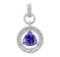 6.85 ctw Tanzanite and Diamond Pendant - 14KT White Gold