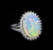 9.05 ctw Opal and Diamond Ring - 14KT White Gold