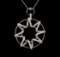 14KT White Gold 1.10 ctw Diamond Pendant With Chain