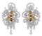 18k Three Tone Gold 5.63CTW Multicolor Dia, Pink Diamond and Diamond Earrings, (